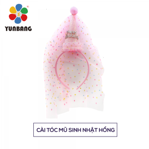 CÀI TÓC MŨ SINH NHẬT HỒNG 