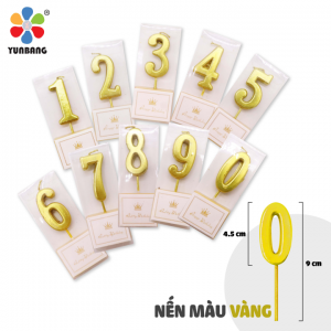 Nến số 0 - 9 màu vàng